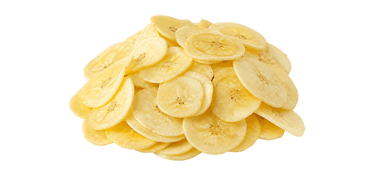 Freshly sliced plantain rounds